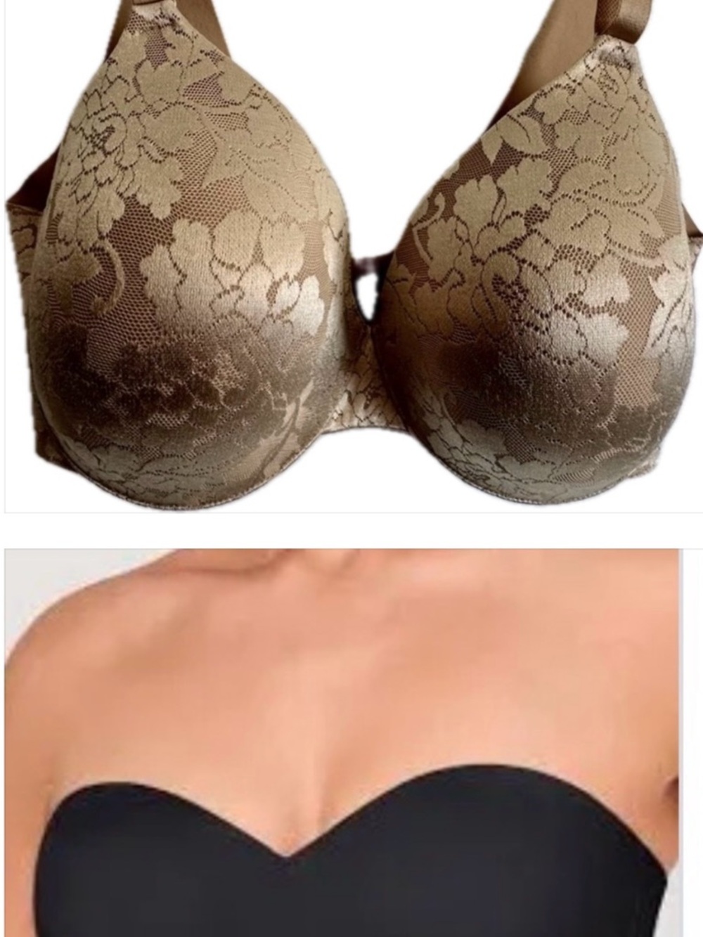 2 for 1 Vanishing Back Soma Tan Bra 34DDD & Lilyette Strapless Minimizer Bra 36D
